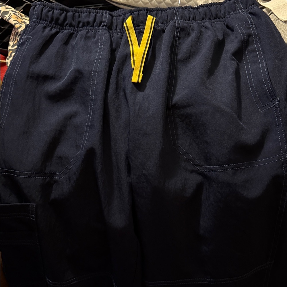 Women's Navy Blue Pants with Yellow Accents